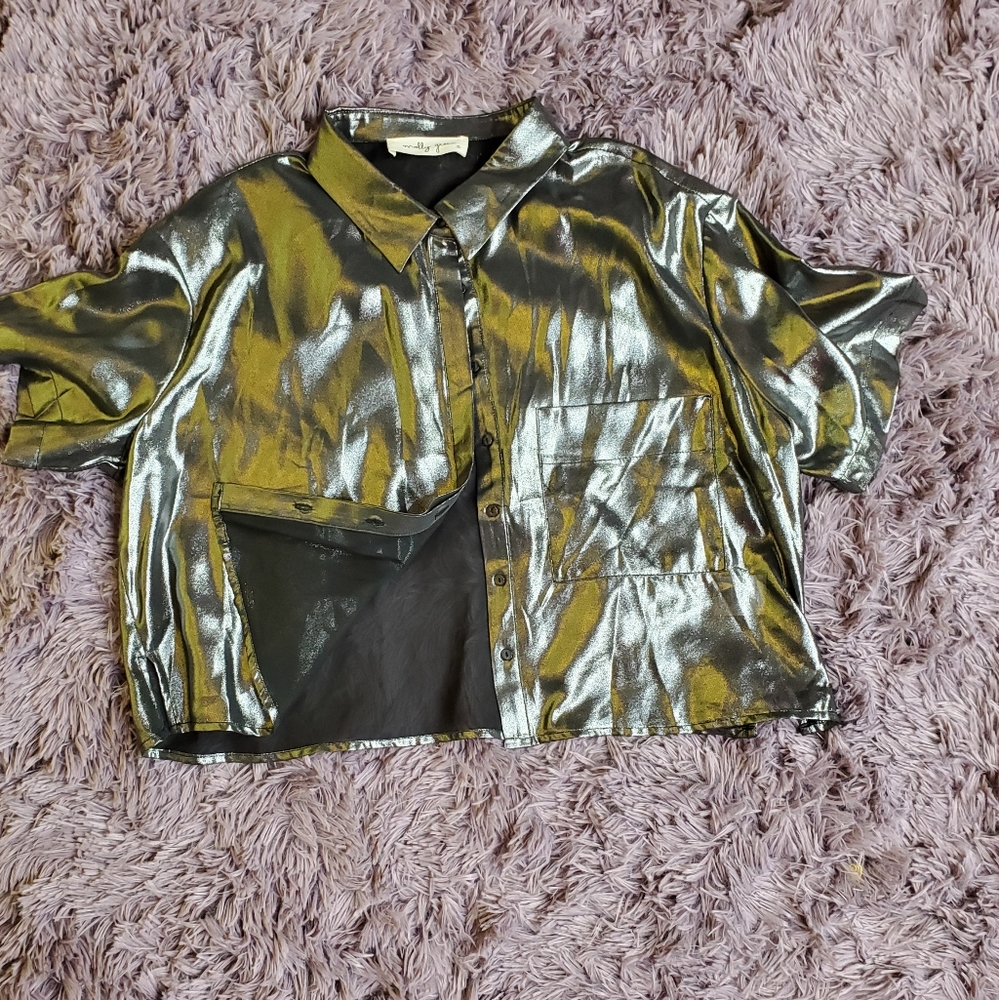 Metallic Crop Top...SHE' Transparent